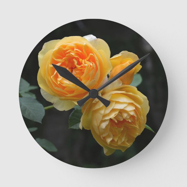 Horloge Ronde Rose anglais jaune (Recto)
