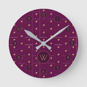 Horloge Ronde Rose avec l'horloge en pied de cheminée d'ascensio