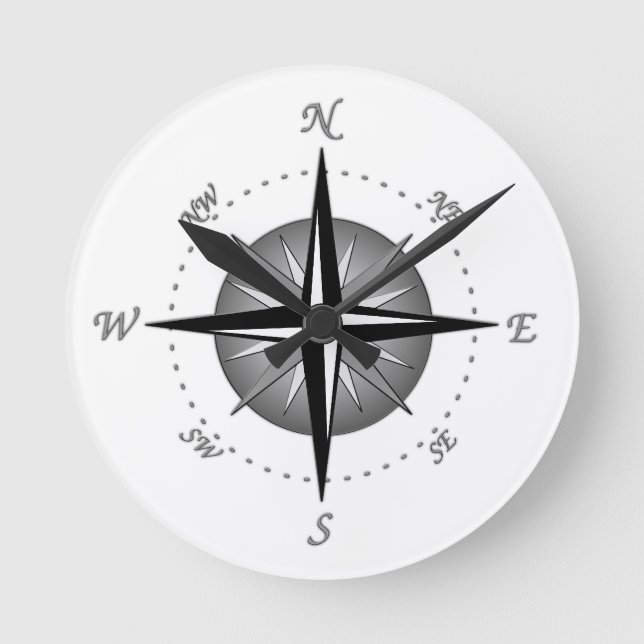Horloge Ronde Rose Compass (Recto)