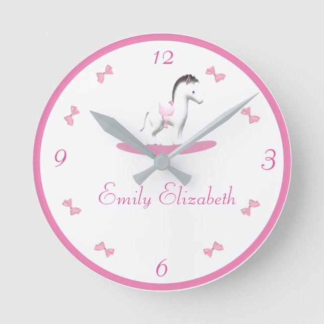 Horloge ronde rose et blanc (Recto)