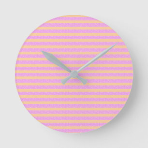 Horloge Ronde Rose Géométrique 