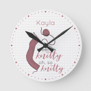 Horloge Ronde Rose Gold Je Me Sens Knitty, Oh So Knitty