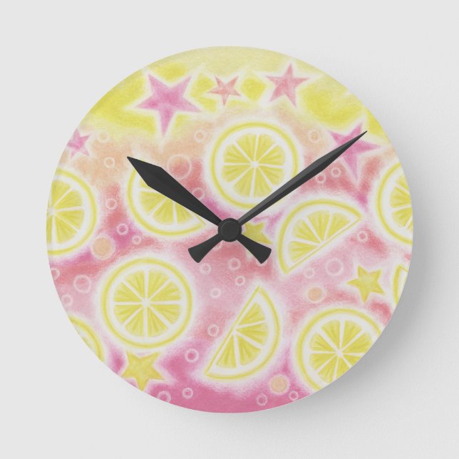Horloge Ronde Rose Lemonade clock (Recto)