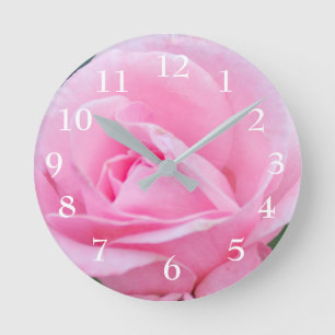 Horloge ronde rose-rose