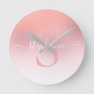 Horloge Ronde Rose rose brillant Parties scintillant étincelle M