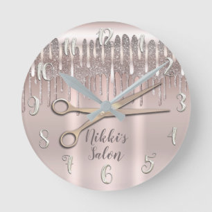 Horloge Ronde Rose Rose Gold Hair Styliste Diamond Parties scint