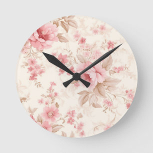 Horloge Ronde Rose rose poussiéreux