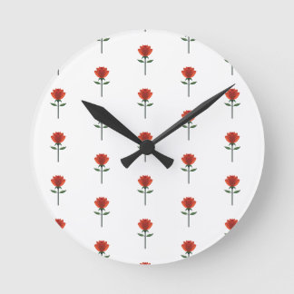 Horloge Ronde Rose rouge intemporelle