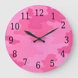 Horloge ronde rose vif