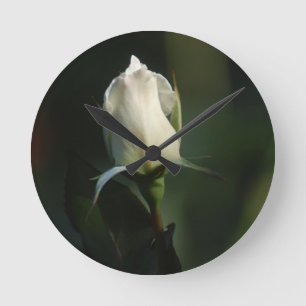 Horloge Ronde Rosebud blanc