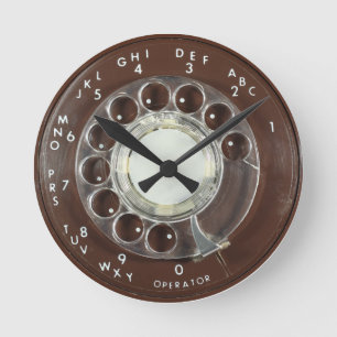 Horloge Ronde Rotary Phone Look
