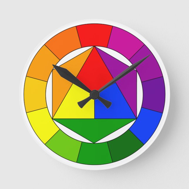 Horloge Ronde Roue de théorie de couleur de l'artiste (Recto)