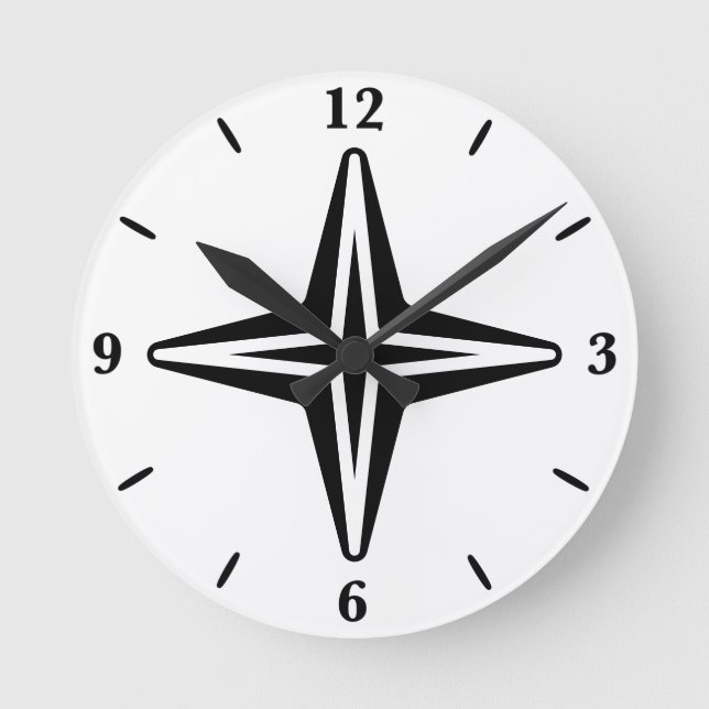 Horloge Ronde Roue sportive Noir Blanc Gris Temps Design pièce (Recto)