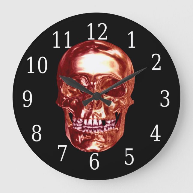Horloge ronde rouge Chrome (Recto)