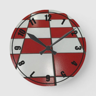 Horloge Ronde Rouge N Blanc Vintage