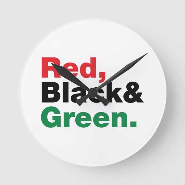 Horloge Ronde Rouge, Noir et Vert. (Recto)
