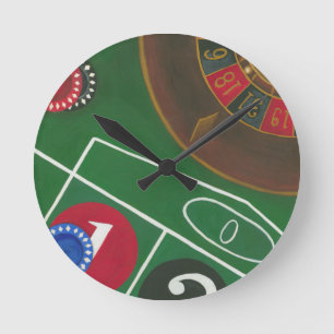 Horloge Ronde Roulette Table avec puces et roue
