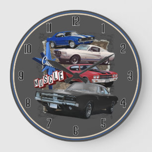Horloge Ronde Route Classique 66 Voitures Musculaires Grande Hor