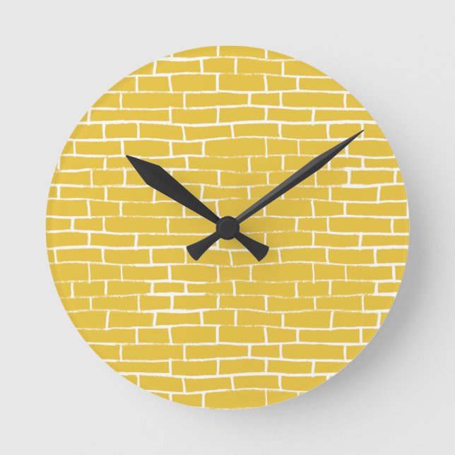 Horloge Ronde Route de briques - Jaune et transparent (Recto)