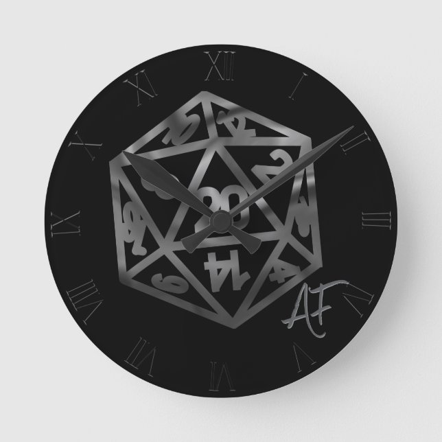 Horloge Ronde RPG Crit AF | Old School Tabletop Role Player Dice (Recto)