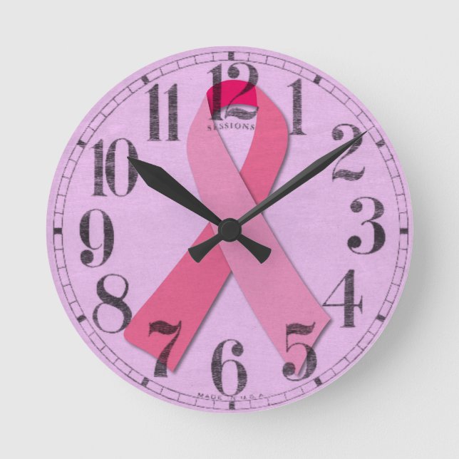 Horloge Ronde Ruban rose (Recto)