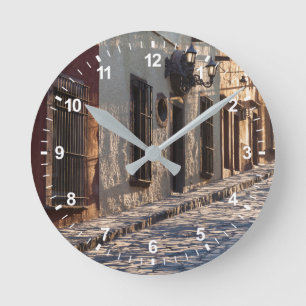 Horloge Ronde Rue pavée de Mexico