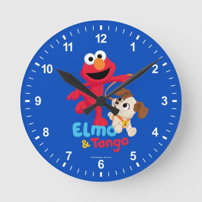 Horloge Ronde Rue Sésame | Elmo & Tango Running (Recto)