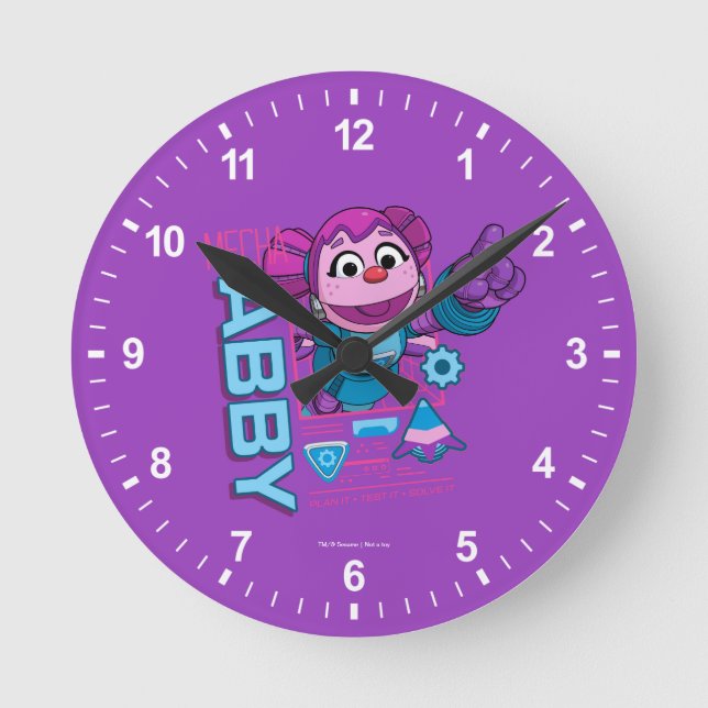 Horloge Ronde Rue Sésame | Mécaniciens Abby Cadabby (Recto)