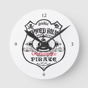 Horloge Ronde Rum épicé Pirate Boisson Thunder_Cove