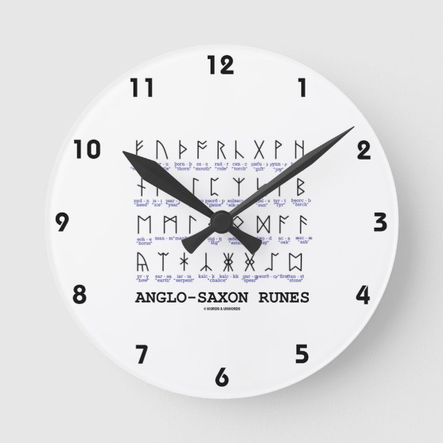 Horloge Ronde Runes anglo-saxonnes (Cryptographie Linguistique) (Recto)
