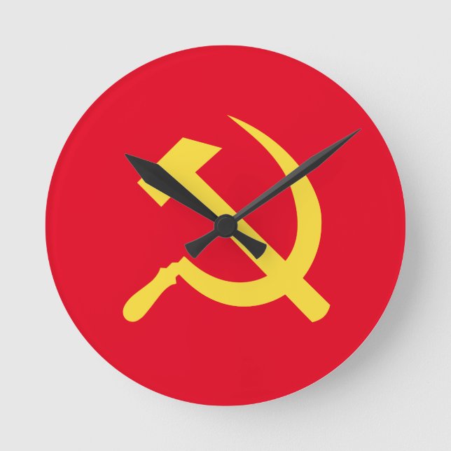 Horloge Ronde Russian Hammer and Sickle Round Wall Clock (Recto)