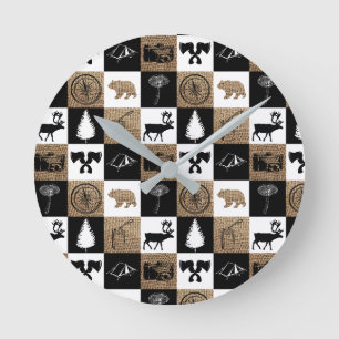 Horloge Ronde Rustic Camping Outdoors Adventure