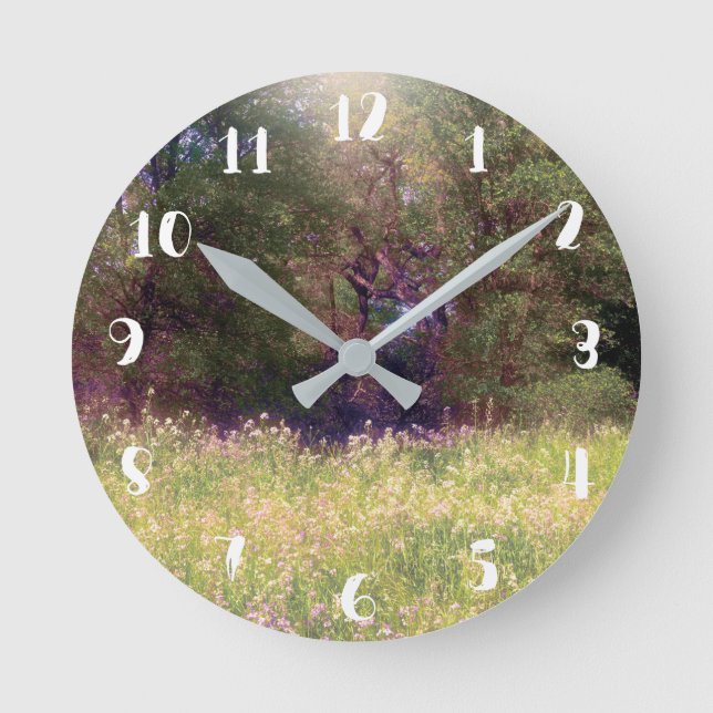 Horloge Ronde Rustic Spring Floral (Recto)
