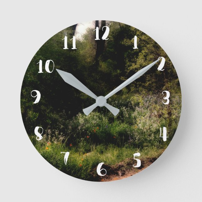 Horloge Ronde Rustic Trail Floral Enchanted Forest Garden (Recto)