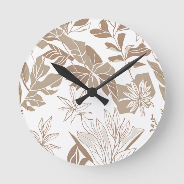 Horloge Ronde Rustique Fleur sauvage en terre cuite Boho Eclecti (Recto)