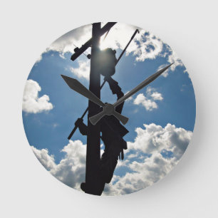 Horloge Ronde Rusty the Lineman