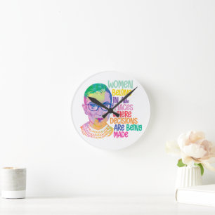 Horloge Ronde Ruth Bader Ginsburg Femmes Dans Tous Les Endroits