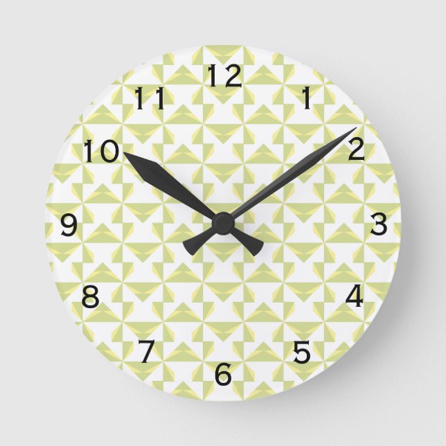 Horloge Ronde Sage Pinwheels (Recto)