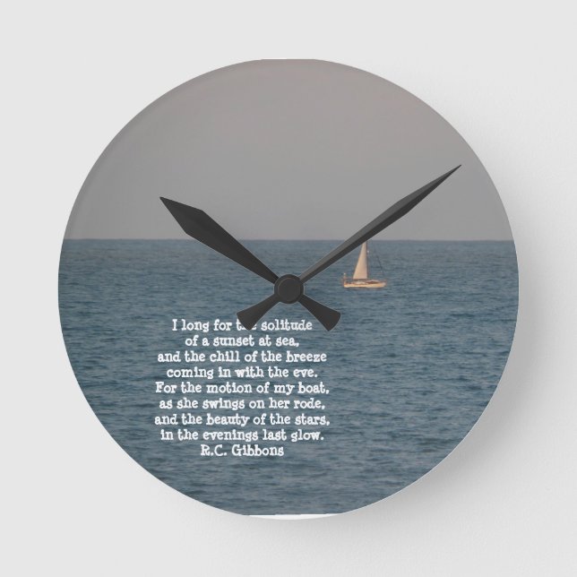 Horloge Ronde Sailboat Sea-with Sailing (Recto)