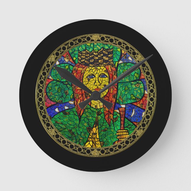 Horloge Ronde Saint patron de St Dymphna de dépression et (Recto)