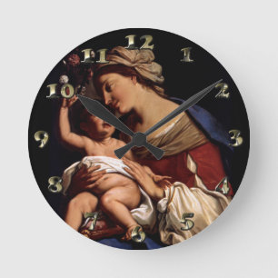 Horloge Ronde Sainte Vierge Marie et Enfant Jésus-Sirani