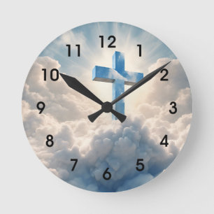 Horloge Ronde Salut, Croix dans les nuages,