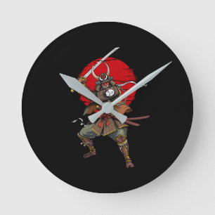 Horloge Ronde Samurai Demon Oni