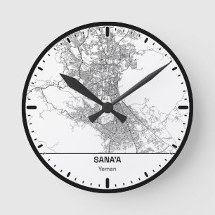 Horloge Ronde Sanaa Clock City Line Art