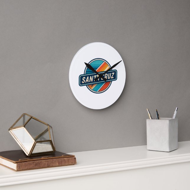 Horloge Ronde Santa Cruz Retro Vintage Circular Beach California (Bureau)