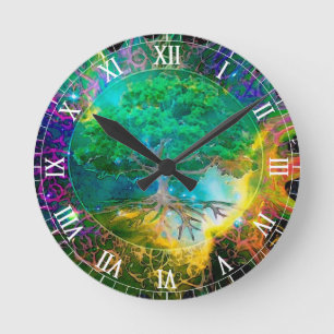 Horloge Ronde Santé et vitalité Arbre de vie