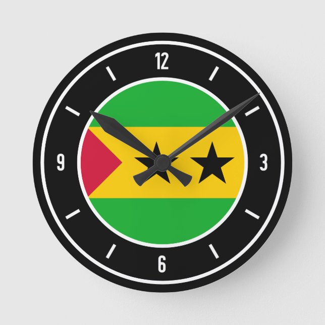 Horloge Ronde Sao Tome and Principe Flag Elegant (Recto)