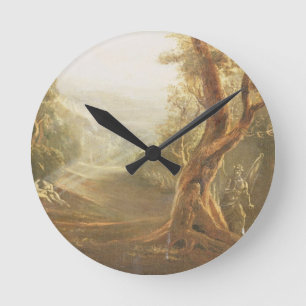 Horloge Ronde Satan contemplant Adam et Ève dans le paradis, de