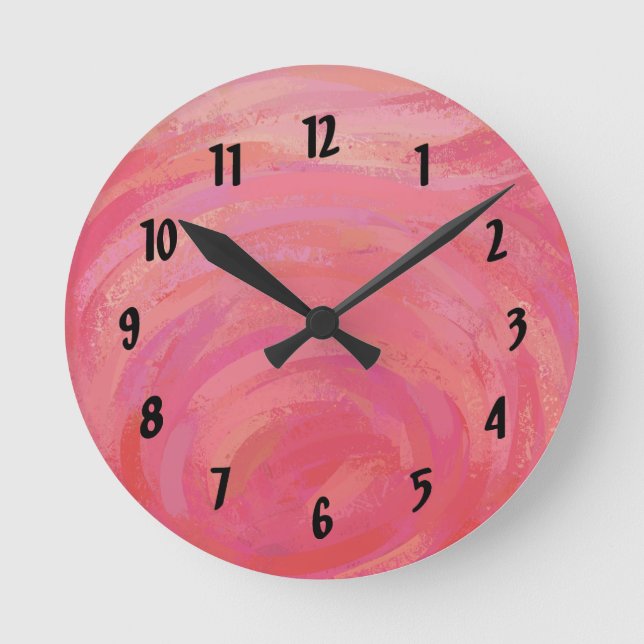 Horloge Ronde Saumon Swirl (Recto)