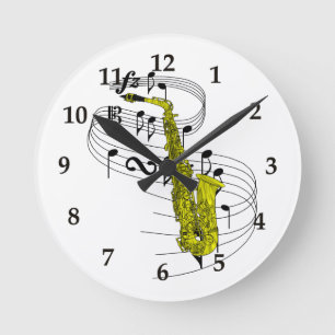 Horloge Ronde Saxophone